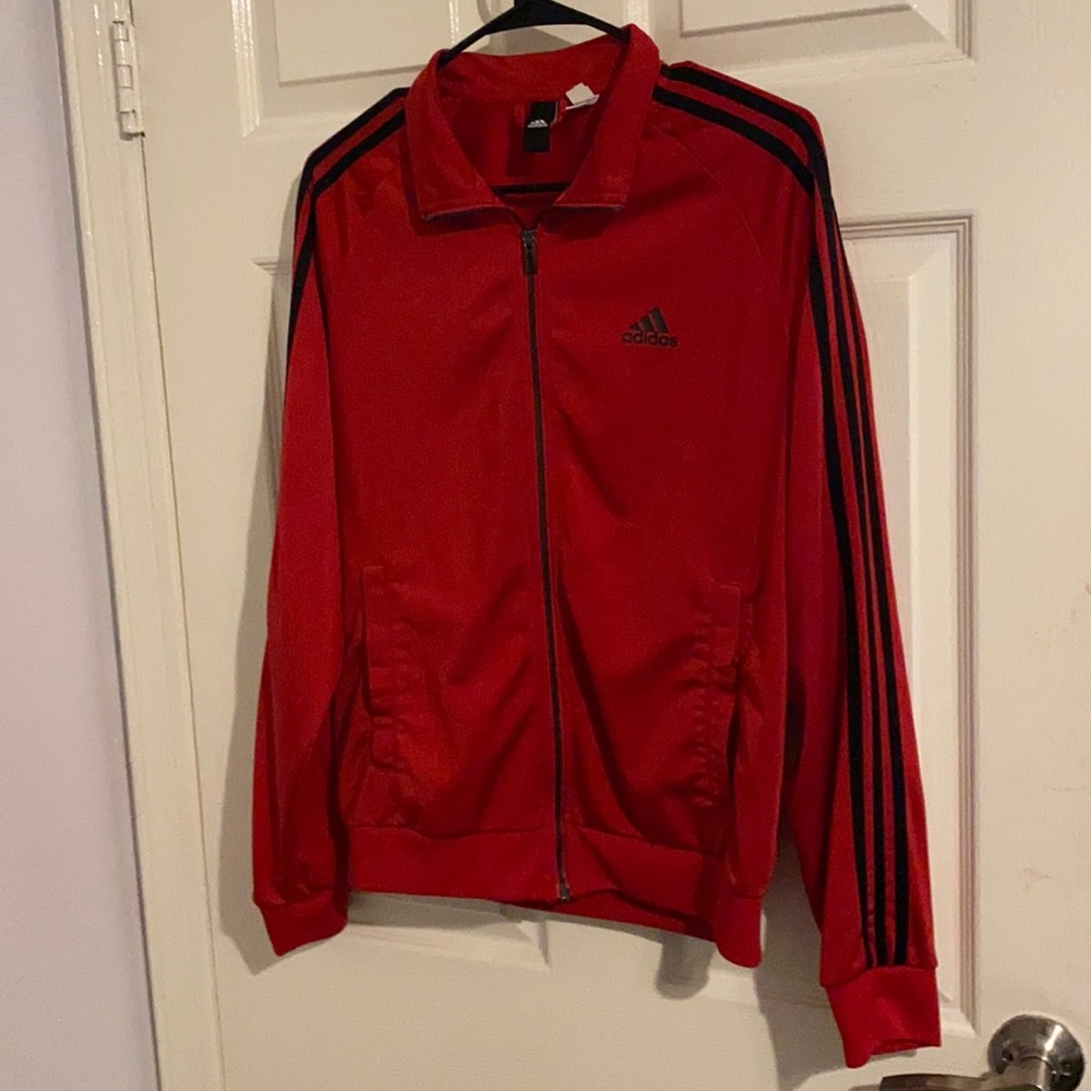 Black and red Adidas jacket ❣️